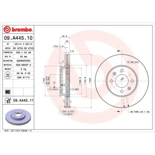 BREMBO Bremsscheibe PRIME LINE - UV Coated