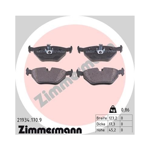 ZIMMERMANN Bremsbelagsatz, Scheibenbremse pb:z