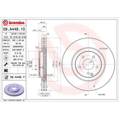 BREMBO Bremsscheibe PRIME LINE - UV Coated