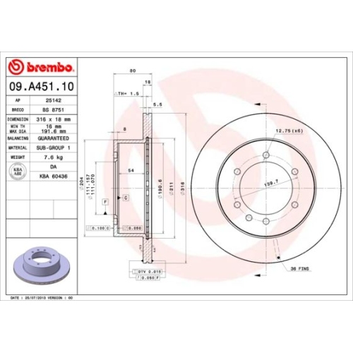 BREMBO Bremsscheibe PRIME LINE