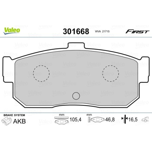 VALEO Bremsbelagsatz, Scheibenbremse FIRST