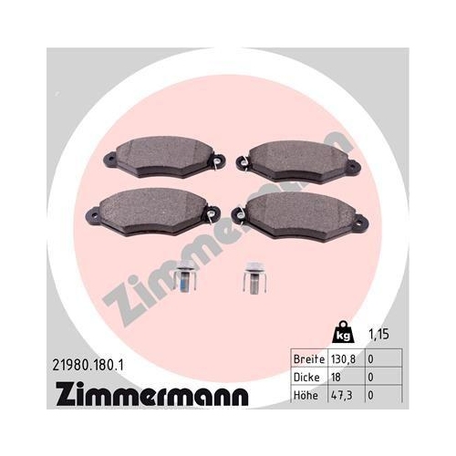 ZIMMERMANN Bremsbelagsatz, Scheibenbremse