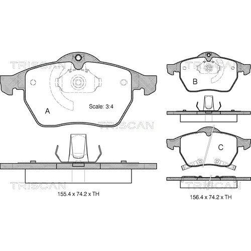 TRISCAN Bremsbelagsatz, Scheibenbremse