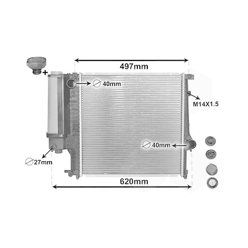 VAN WEZEL Kühler, Motorkühlung *** IR PLUS ***