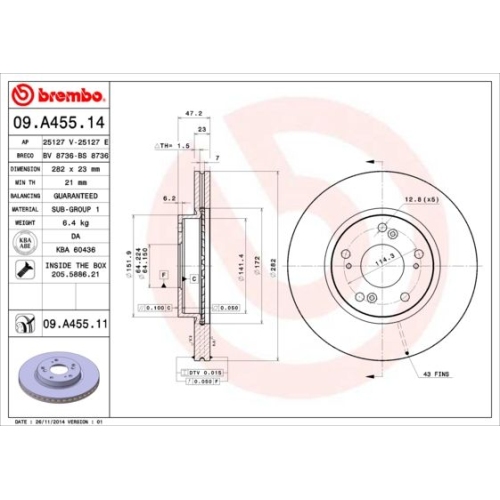 BREMBO Bremsscheibe PRIME LINE - UV Coated