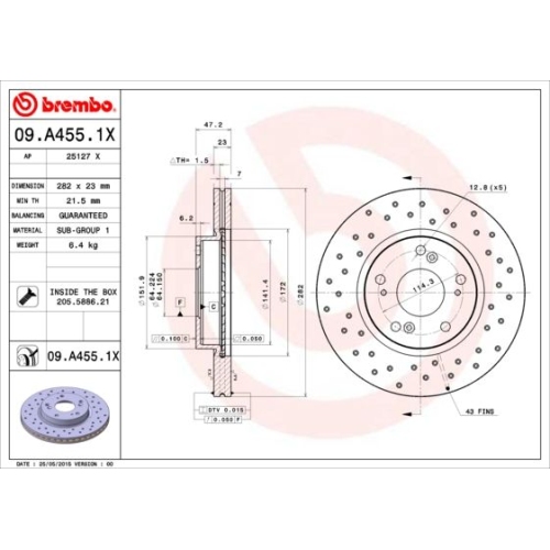 BREMBO Bremsscheibe XTRA LINE - Xtra