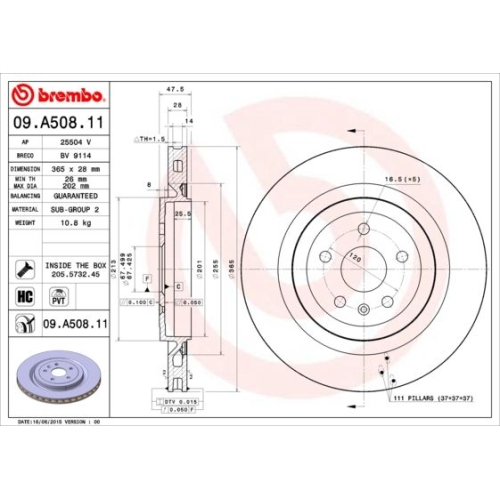 BREMBO Bremsscheibe PRIME LINE - UV Coated