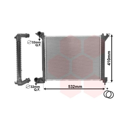 VAN WEZEL Kühler, Motorkühlung *** IR PLUS ***