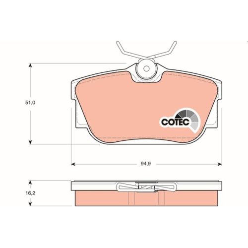 TRW Bremsbelagsatz, Scheibenbremse COTEC