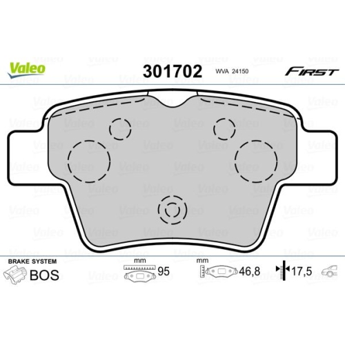 VALEO Bremsbelagsatz, Scheibenbremse FIRST