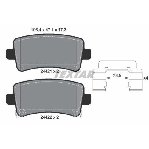 TEXTAR Bremsbelagsatz, Scheibenbremse Q+