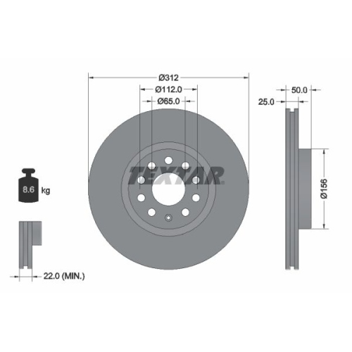 TEXTAR Bremsscheibe PRO+