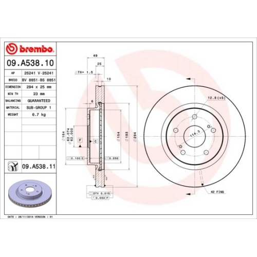 BREMBO Bremsscheibe PRIME LINE - UV Coated