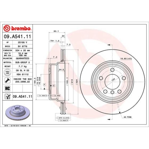 BREMBO Bremsscheibe PRIME LINE - UV Coated