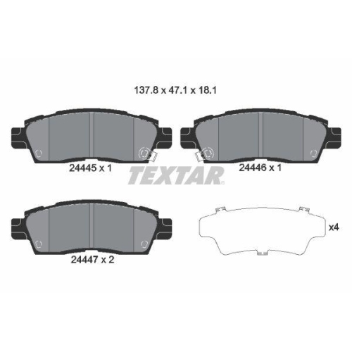TEXTAR Bremsbelagsatz, Scheibenbremse