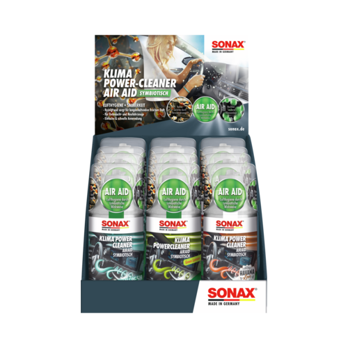 SONAX Klimaanlagenreiniger/-desinfizierer KlimaPowerCleaner AirAid symbiotisch Thekendisplay gemischt