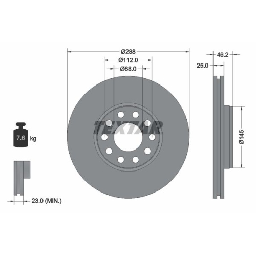 TEXTAR Bremsscheibe PRO+