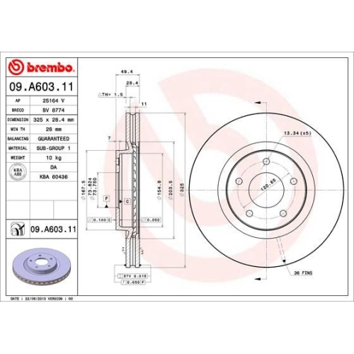 BREMBO Bremsscheibe PRIME LINE - UV Coated