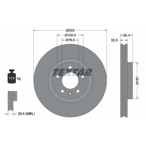 TEXTAR Bremsscheibe PRO+