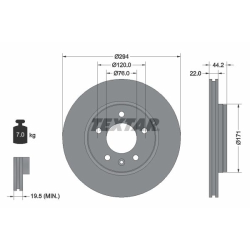 TEXTAR Bremsscheibe PRO