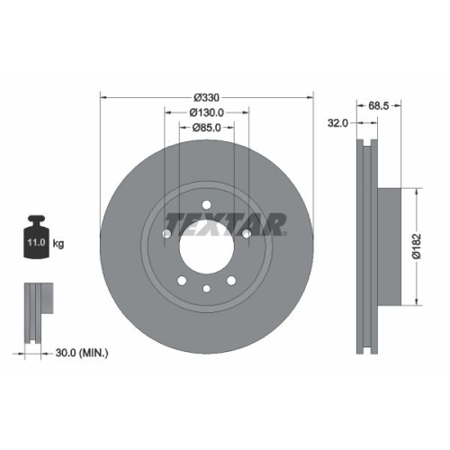 TEXTAR Bremsscheibe PRO+