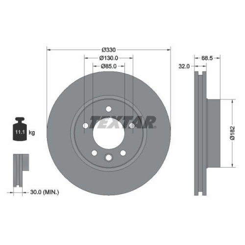 TEXTAR Bremsscheibe PRO+