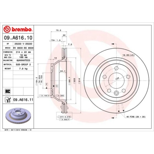 BREMBO Bremsscheibe PRIME LINE - UV Coated