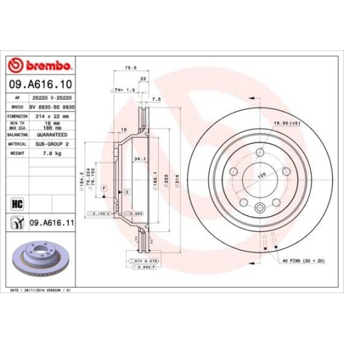 BREMBO Bremsscheibe PRIME LINE - UV Coated