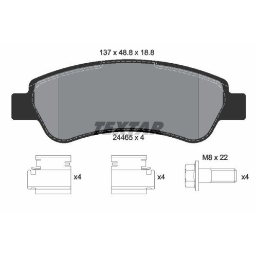 TEXTAR Bremsbelagsatz, Scheibenbremse Q+