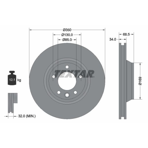 TEXTAR Bremsscheibe PRO+