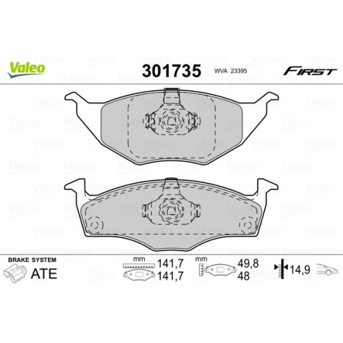 VALEO Bremsbelagsatz, Scheibenbremse FIRST
