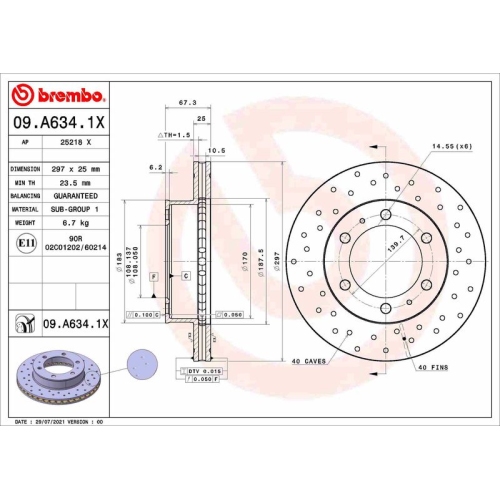 BREMBO Bremsscheibe XTRA LINE - Xtra