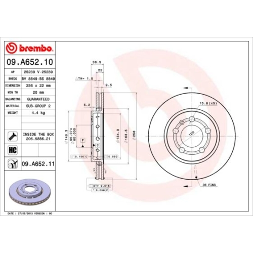 BREMBO Bremsscheibe PRIME LINE - UV Coated