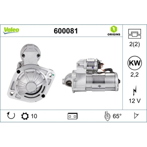 VALEO Starter VALEO ORIGINS NEW OE TECHNOLOGIE