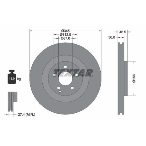 TEXTAR Bremsscheibe PRO