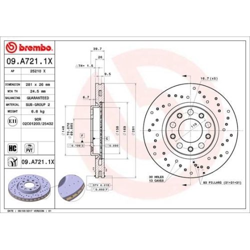 BREMBO Bremsscheibe XTRA LINE - Xtra