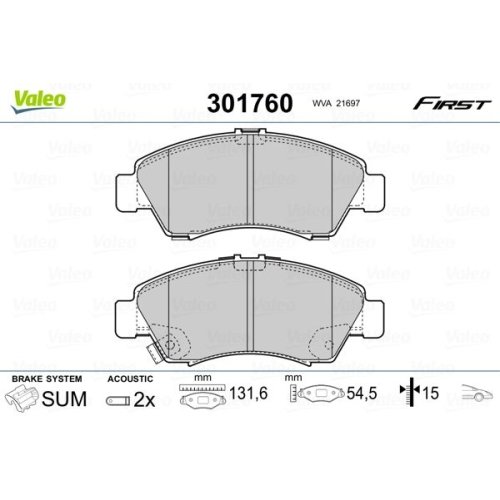 VALEO Bremsbelagsatz, Scheibenbremse FIRST