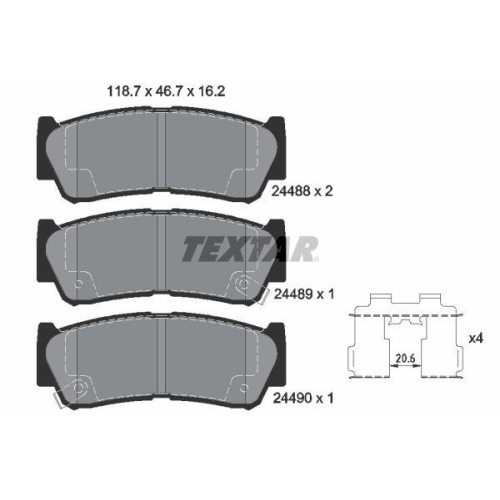 TEXTAR Bremsbelagsatz, Scheibenbremse Q+
