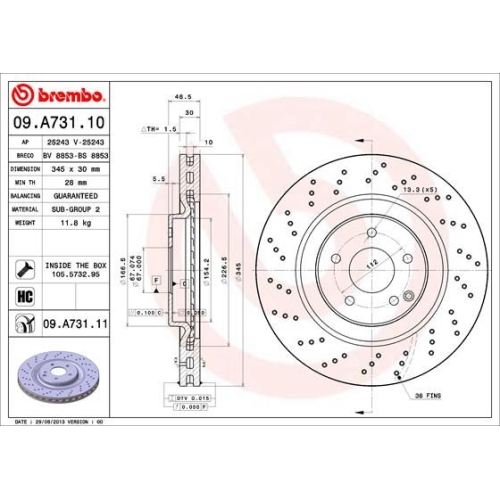 BREMBO Bremsscheibe PRIME LINE - UV Coated