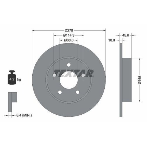 TEXTAR Bremsscheibe PRO