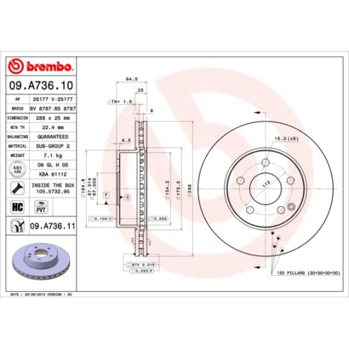 BREMBO Bremsscheibe PRIME LINE - UV Coated