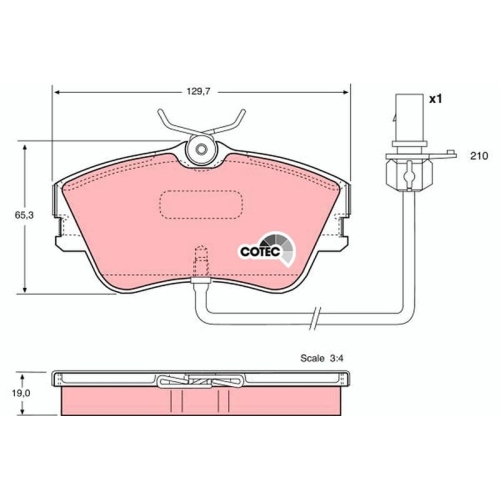 TRW Bremsbelagsatz, Scheibenbremse COTEC