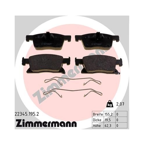 ZIMMERMANN Bremsbelagsatz, Scheibenbremse