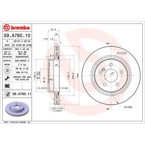 BREMBO Bremsscheibe PRIME LINE - UV Coated