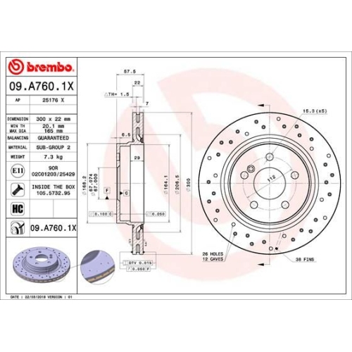 BREMBO Bremsscheibe XTRA LINE - Xtra