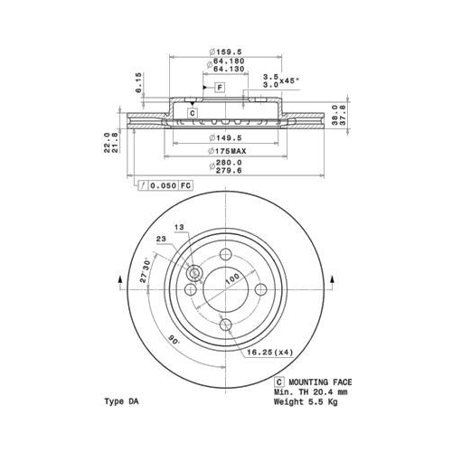 BREMBO Bremsscheibe PRIME LINE - UV Coated