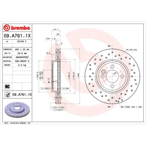 BREMBO Bremsscheibe XTRA LINE - Xtra