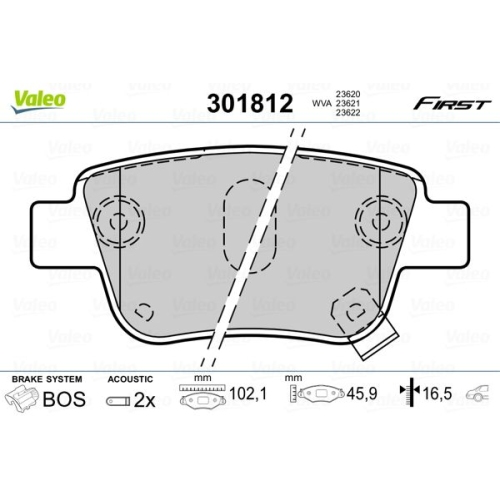 VALEO Bremsbelagsatz, Scheibenbremse FIRST