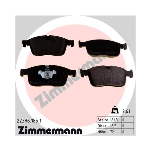 ZIMMERMANN Bremsbelagsatz, Scheibenbremse