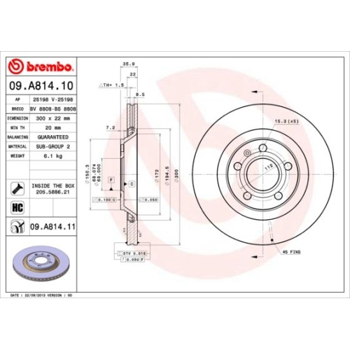 BREMBO Bremsscheibe PRIME LINE - UV Coated